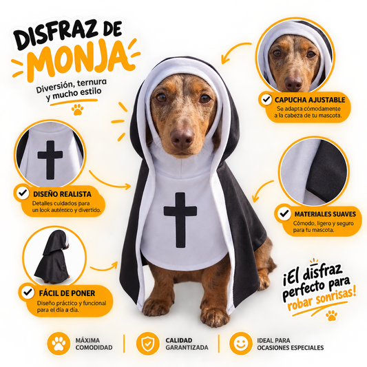 Disfraz de Monja para Perro