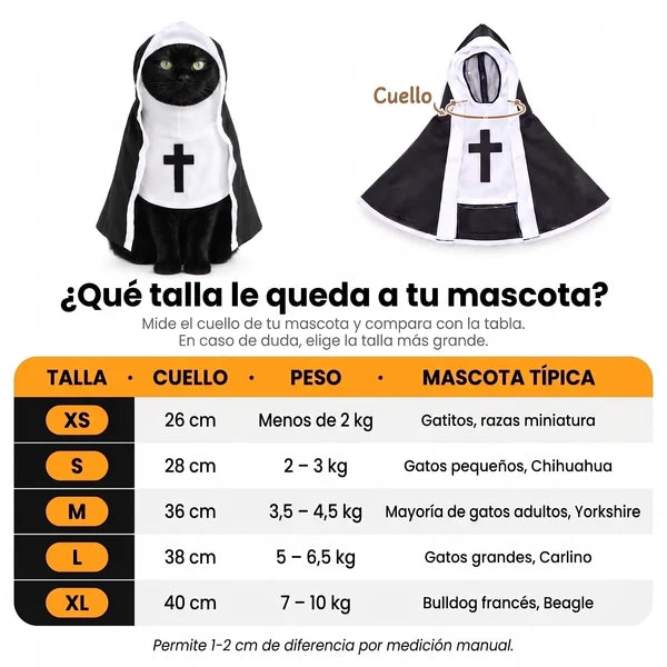 Disfraz de Monja para Perro